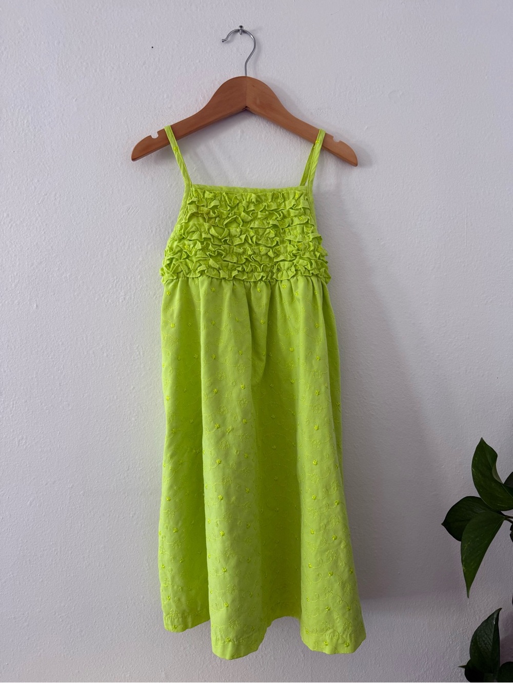 Penelope Mack Neon Lime Ruffle Bodice Sundress